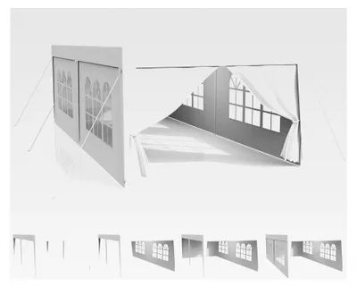 Produktbild von Pavillon 3x6m wasserdicht, Gartenpavillon mit stabilem Stecksystem aus Metallgestänge, Festzelt mit Erdhaken und Seil, Partyzelt aus PE, Faltpavillon mit Seitenwänden für Gartenpartys, Camping und Märkte, UV-Schutz, Weiß