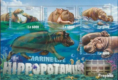 Produktbild von Briefmarken Sierra Leone 2016 Mi 7078-7081 Kleinbogen (kompl. Ausg.) postfrisch Nilpferd