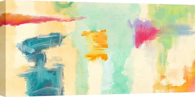 Productafbeelding van Abstracte, kleurrijke canvaswerken - Chaz Olin - Colorama - 140x70 cm