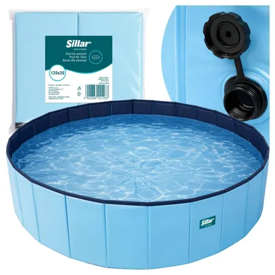Productafbeelding van Sillar opvouwbaar hondenbad – 120x30 cm – Zwembad voor huisdieren, geschikt voor honden en katten, inhoud 340 liter