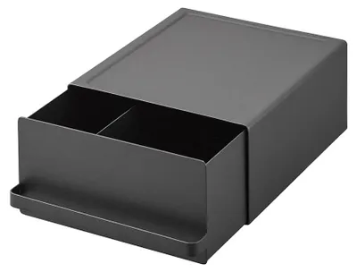 Zdjęcie produktu dla Czarna szuflada kuchenna Yamazaki na blat 22x11x27 cm dla dodatkowej przestrzeni do przechowywania
