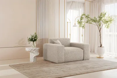 Productafbeelding van Designfauteuil CELES PREMIUM, bekleed met stof Sven in de kleur cappuccino