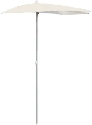 Produktbild von Halbe Balkonparasol - 180 x 90 cm - Sandfarben - UV-beständig & Fadensicher - Stabiler Wandsonnenschirm mit Metallrahmen