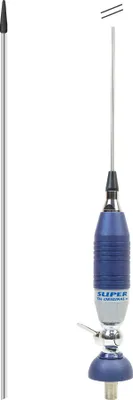 Productafbeelding van Sirio SUPER 9 CB-antenne met vlinderpatroon, lengte 155 cm, frequentie 27 - 28,5 MHz, 250 W, inclusief bevestigingsmateriaal, 4 meter RG58-kabel en PL259-connector