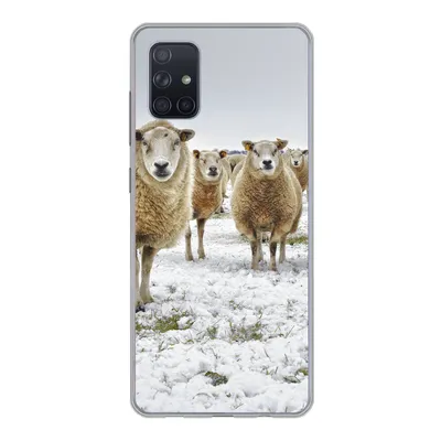 Produktbild von MuchoWow® Handyhülle Schutzhülle Hülle für Samsung Galaxy A71 Schafe - Wolle - Schnee Silikon Softcase Handy Hülle - Kartenbesitzer