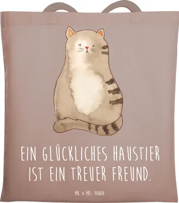 Produktbild von Mr. & Mrs. Panda Tote Bag Haustiere pflegen - Braun Pastell - Geschenk, Schultasche, Haustier Verbindung, Laptoptasche, Jutebeutel, Tasche, Zuversicht, Vertrauem, Freude