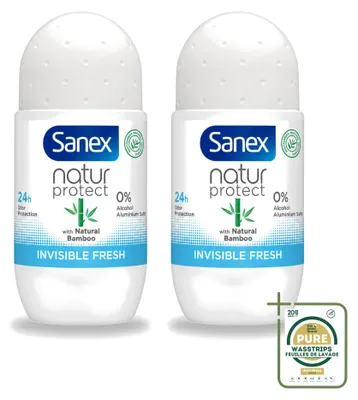 Obrázek produktu pro 2 kusy antiperspirantu Sanex Deo Roll-on Bamboo Invisible Fresh - 50 ml - balení