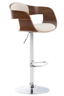 Produktbild von CLP Barhocker Kingston Stoff drehbar und stufenlos verstellbar walnuss/creme