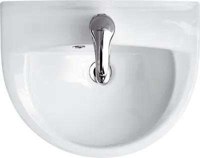Zdjęcie produktu dla Ceramiczna Umywalka President 55 z Otworem na Baterię K08-007, Montaż Ścienny, Śnieżnobiała, Wymiary 45x54,5 cm