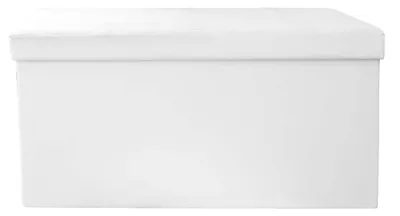 Image de Coffre de rangement banc pliable lisse Blanc