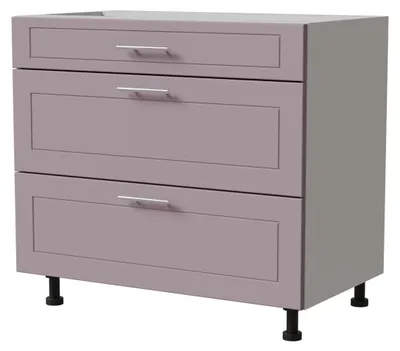 Productafbeelding van Ladenkast BARI, 90x82 cm, gelakt. Uitvoering naar keuze: BA-D3 - 90, RAL 4009 (pastelviolet), mat wit