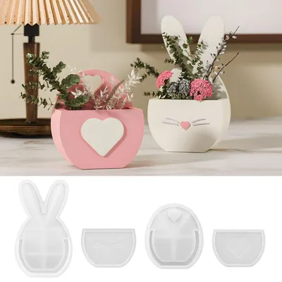 Produktbild von 4er Set Silikonformen Osterhase für Geldgeschenke Gießformen Frühling