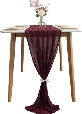 Produktbild von Weiche Chiffon 70x305cm Romantische Tabelle Läufer, Herbst Thanksgiving Tabelle Läufer, Extra Lange Tablerunner