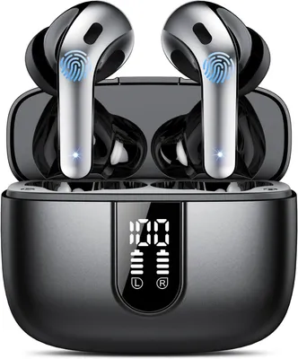 Produktbild von IKT In-Ear Kopfhörer Bluetooth 5.3, 50H Akkulaufzeit, ENC Noise Cancelling, IPX7 Wasserschutz, USB-C Ladecase