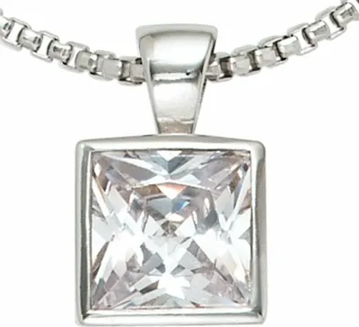 Produktbild von JOBO Anhänger 925 Sterling Silber rhodiniert 1 Zirkonia