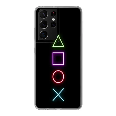 Produktbild von MuchoWow® Handyhülle Schutzhülle Hülle für Samsung Galaxy S21 Ultra Gaming - Neon - Konsole - Schwarz - Controller - Gaming Silikon Softcase Handy Hülle - Mobiltelefon