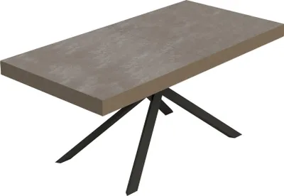 Produktbild von Niket taubengrauer ausziehbarer Tisch 200/304x90 cm mit anthrazitfarbenen Beinen