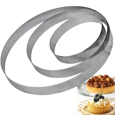 Perforierte Tortenringe 3er-Set, Edelstahl, 10/15/20 cm