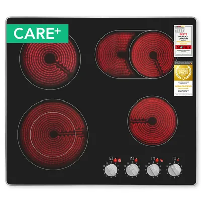 Produktbild von Glaskeramik Kochfeld | EKC600-RKBZ-420Care | 4 Kochstellen | 7200 W Gesamtleistung und Sicherheitsabschaltung | Schwarz