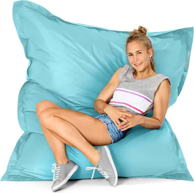 Produktbild von Green Bean® Indoor Sitzsack "Square" 140x180cm mit 380 Liter EPS Perlen Füllung - für Kinder & Erwachsene - Aquamarin