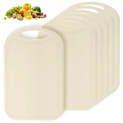 6er-Set Kunststoff-Schneidebretter, 25×16×0,3 cm, beige