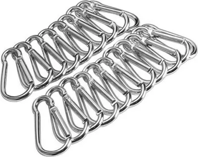 Produktbild von 20 Stück Karabiner mit Federkarabinerhaken, leichte Mehrzweck-Verriegelungskarabiner aus Aluminiumlegierung für Camping