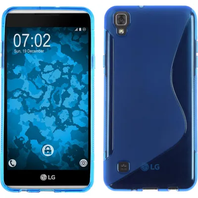 Produktbild von PhoneNatic Case kompatibel mit LG X Skin - blau Silikon Hülle S-Style + 2 Schutzfolien