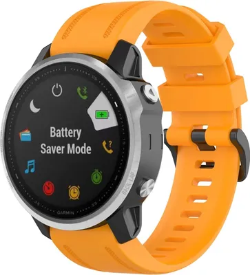 Produktbild von Silikon-Sportarmband, passend für Garmin Fenix 5s Plus & Sapphire, Fenix 6s Pro & Sapphire, Garmin Fenix 7s/Fenix 8 (43 mm)- orange