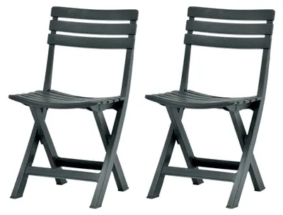 Produktbild von 2X Klappbare Gartenstühle Witterungsbeständig Bistrostuhl Campingstuhl Balkonstuhl Terrassenstuhl Kunststoff Grün