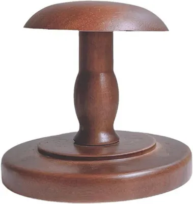 Productafbeelding van Vintage hoed en rek rustieke houten displaystandaard - Koepelvormige bruine cowboyhoed rek en pruik/wheelie