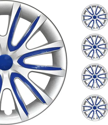 Immagine prodotto di 4x coprimozzo da 16 pollici grigio e blu scuro