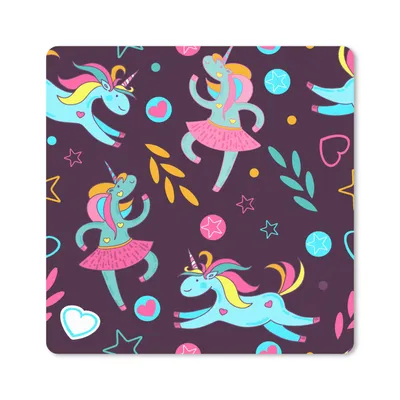 Produktbild von MuchoWow® Mauspad Mousepad Einhorn - Ballett - Schnittmuster 20x20 cm - Mousepads - Maus Mat - Pad - Mausunterlage - Desk Mat - Bureauartikeln