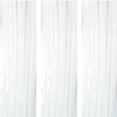 Metallic Tinsel Vorhang-Set 3 Paneele 7,5 m x 2,5 m Weiß