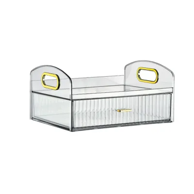 Produktbild von Make -up -Aufbewahrungsbox Großkapazität Kosmetischer Lagerbehälter Desktop Organizer für Heimschlafzimmer Badezimmer-Transparent