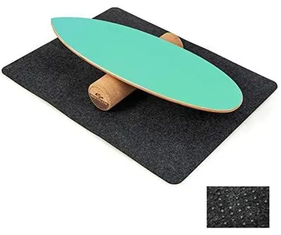 Productafbeelding van Balance board van hout, incl. kurkrol, blauw, 79,5 x 60 x 11,5 cm