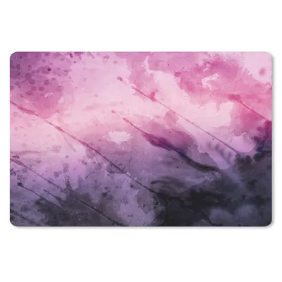 Produktbild von MuchoWow® Schreibtischunterlage Aquarell - Lila - Schwarz 60x40 cm - XXL Mauspad - Großes Mauspad