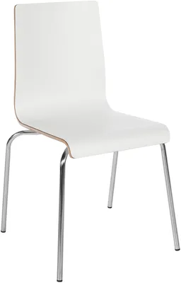 Produktbild von CLP Stapelstuhl Gahanna Formholz mit HPL-Laminat Stahlgestell belastbar bis 150 kg weiß