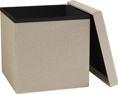 Zdjęcie produktu dla Klatka piersiowa z tkaniny | Wymiary ok. H. 38 x W. 38 x D. 38 cm | Pudełko do elastycznego użytku we wszystkich salonach | Pudełko do przechowywania | Stołek siedzenia - Boxas