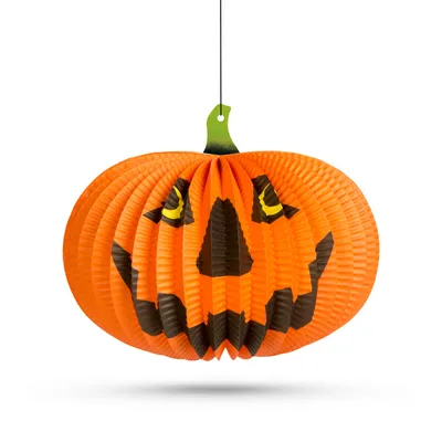 Obrázok produktu pre Halloweensky tekvicový lampión - zavesiteľný - 26 cm