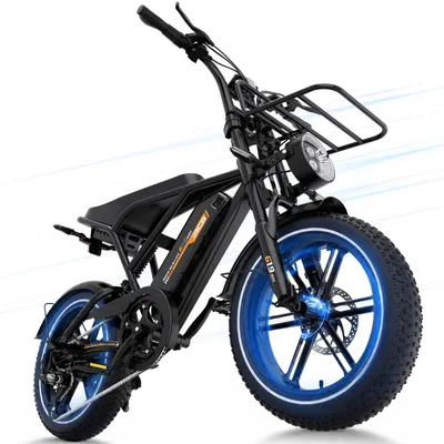 Produktbild von Fatbike Elektro 250W mit Drehmomentsensor – 16x4,0" E-Bike, 25 km/h, bis zu 80 km Reichweite, 7-Gang, App & NFC