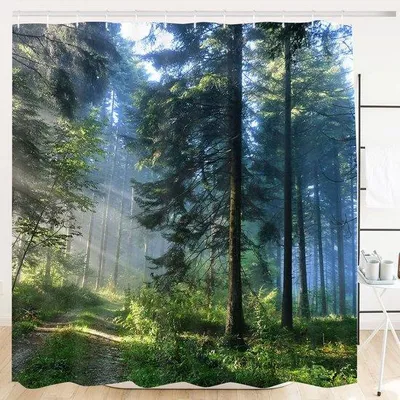 Immagine prodotto di Tenda da doccia Unyqoos® con motivo floreale – tessuto Oxford impermeabile (100% poliestere), resistente alla muffa, opaca, dimensioni 120 x 180 cm, inclusi 12 ganci