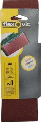 Image de 2x Flexovit bandes abrasives 75x533mm grain 80 moyen Papier abrasif universel