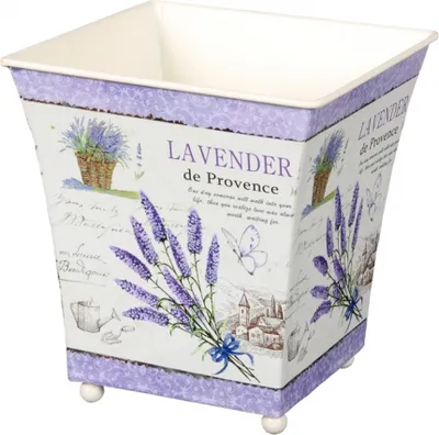 Image de Couvercle pour pot LAVENDER DE PROVENCE métal 16x16x18cm