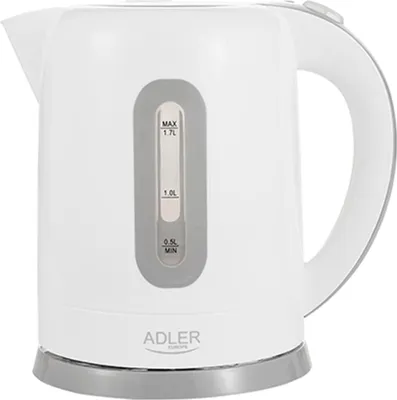 Zdjęcie produktu dla Adler | Czajniki | AD 1234 | Czajnik standardowy | 2200 W | 1,7 L | Plastik | Podstawa obrotowa 360° | Biały