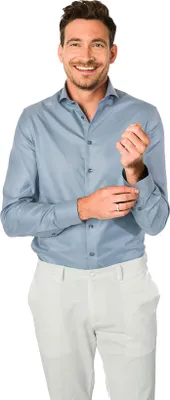 Produktbild von John Miller blaues Hemd Tailored Fit aus einfarbiger Baumwolle