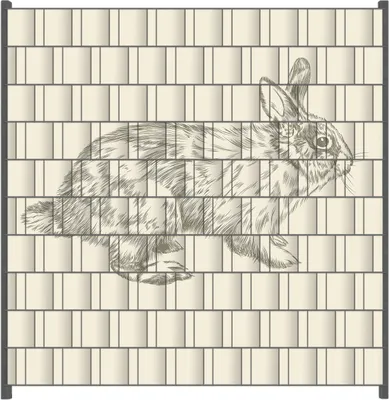 Produktbild von Wallario Zaunsichtschutz mit Motiv Hase als illustrierte Bleistiftzeichnung für Ein- und Doppelstabmatten Zäune in der Größe 200 x 200 cm