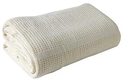 Productafbeelding van Babydeken, 100% katoen, cellstructuur, 75x100 cm, geschikt voor kinderwagens