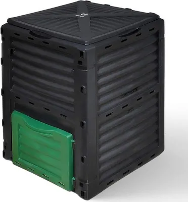 Immagine prodotto di Contenitore per carta da compostaggio da 300 litri - Verde e nero - Contenitore in PP