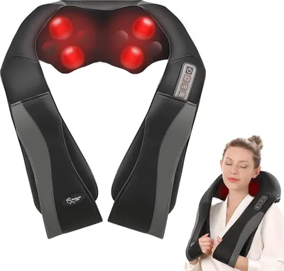 Produktbild von Nacken- und Schultermassager mit Wärme, 3D-Rotationsmassage und einstellbaren Geschwindigkeiten zur Entspannung