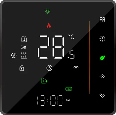 Produktbild von WiFi Smart Thermostat Temperaturregler Woechentlich programmierbar Unterstuetzt Touch-Steuerung/Mobile App/Sprachsteuerung Kompatibel mit Alexa/Google Home, fuer Warmwasserbereitung 5A Schwarz